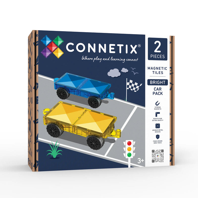 Connetix Car Pack Base Rainbow 2 Piece/ New 2026 Bright Car Base 2 Piece Pack 2 Options Toy Car Best Seller 3yrs+