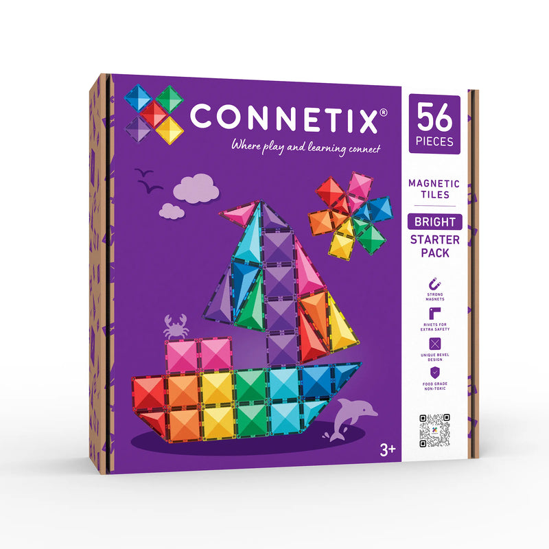 Connetix Tiles Rainbow Starter Pack 60pcs / NEW 2026 Bright Starter Pack 56pcs 2 Options Best Seller 3yrs+