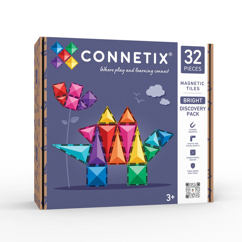 Connetix Tiles Rainbow Mini 24 Piece/ New 2026 Bright Discovery 32 Piece Pack 2 Options Best Seller 3yrs+