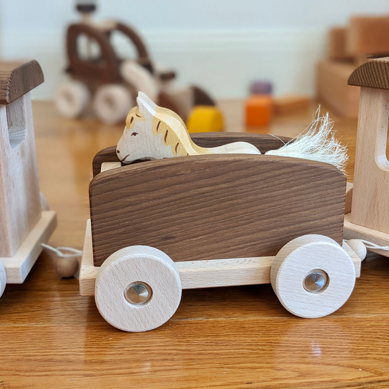 Goki Giant Nature Wooden Toy Train 3yrs+