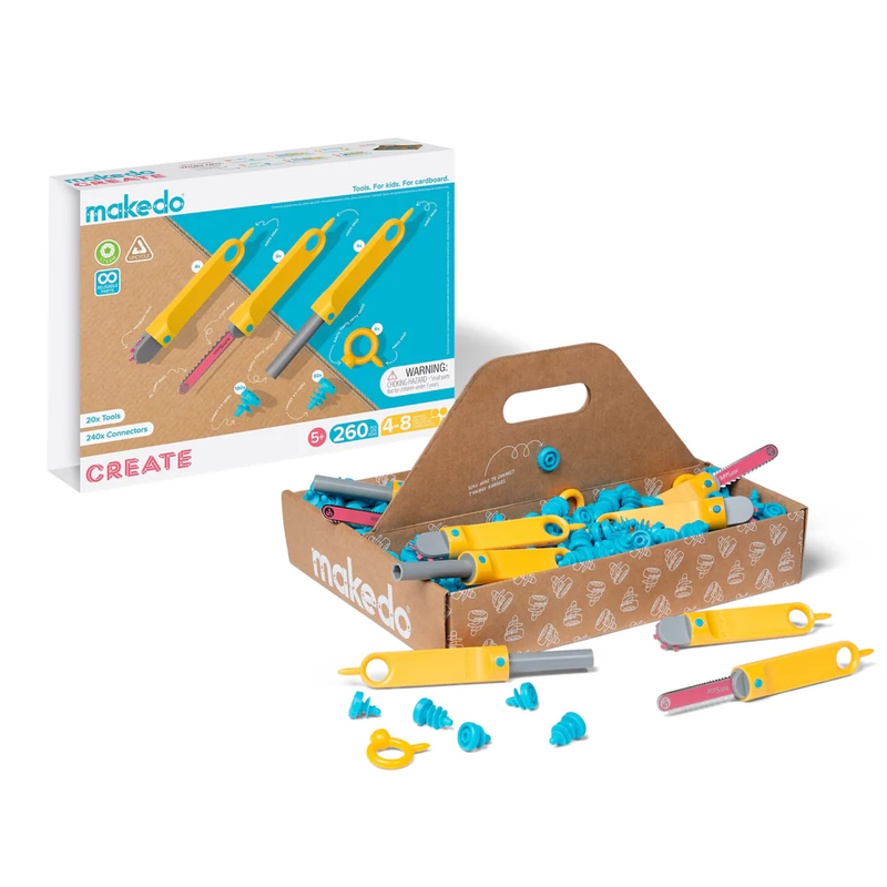 Makedo Create 260pcs Cardboard Construction Set Art and Craft for kids Best Seller Eco Friendly Gift 5yrs+