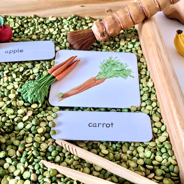 Montessori 3 Part Cards Nomenclature Vegetables English