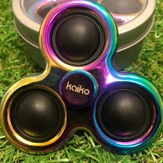 Kaiko Fidgets Metal Pop It Fidget Spinner Oil Slick 3yrs+