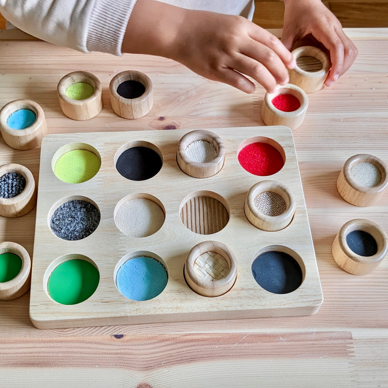 Sensory Wooden Touch and Match Board Sensory Toys by Tickit 12pc 12m+