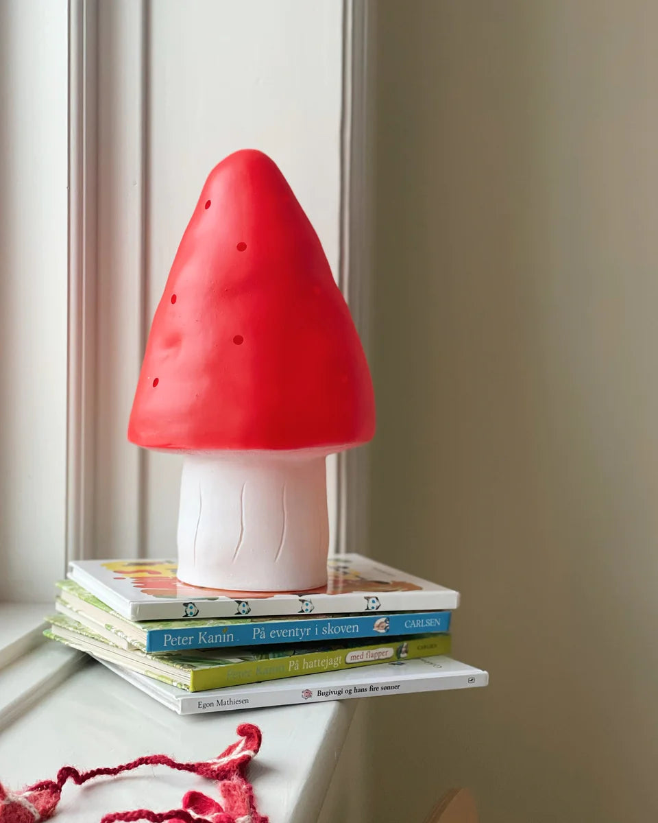 Heico - Germany, vintage hand-painted high-quality plastic mushroom store lamp, night lamp, gives a soft mood light, 90s