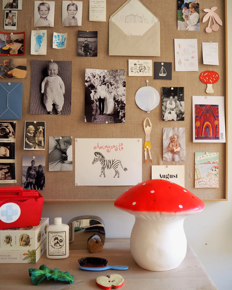 Heico Kids Night Light Medium Mushroom Lamp Red with white CORD Best Seller