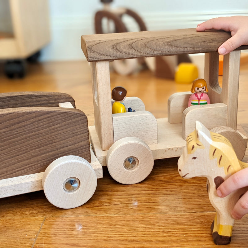 Goki Giant Nature Wooden Toy Train 3yrs+