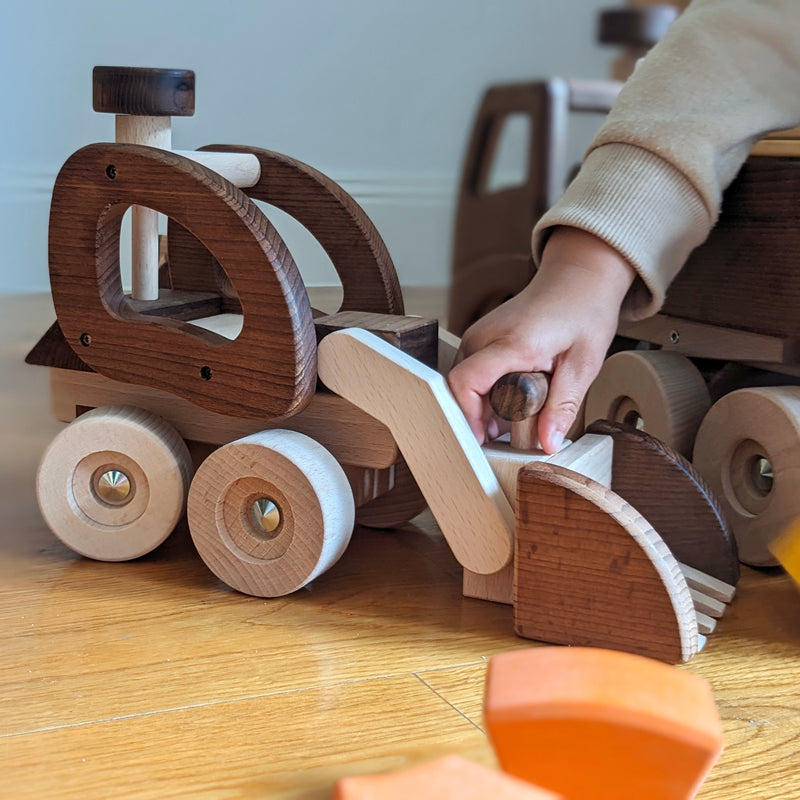 Goki Nature Digger / Bulldozer Wooden Toy Car Best Seller 3yrs+