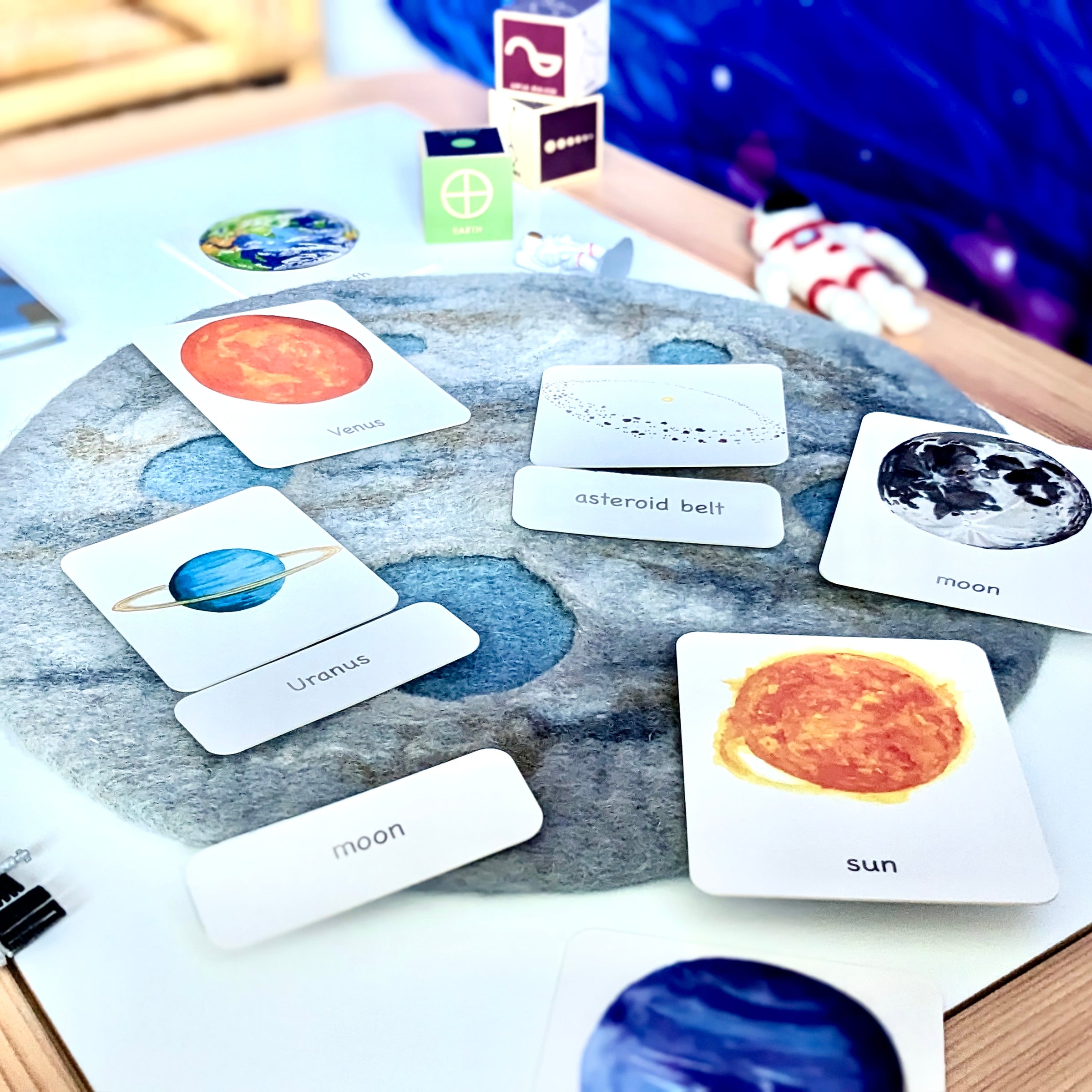 Montessori 3 Part Cards Nomenclature Planet English — My Playroom