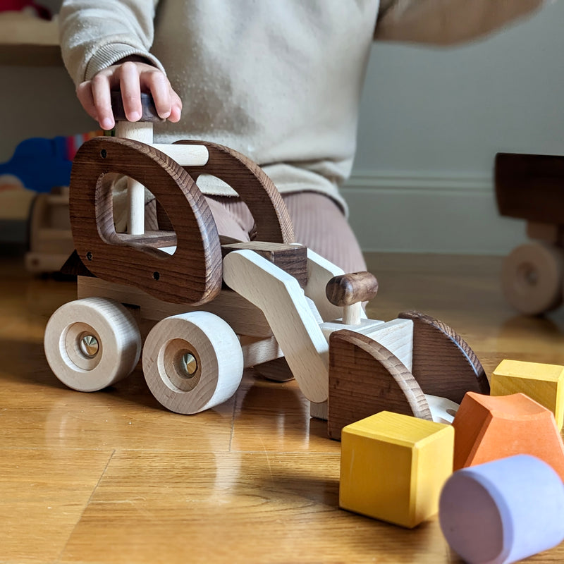 Goki Nature Digger / Bulldozer Wooden Toy Car Best Seller 3yrs+
