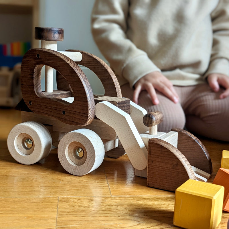 Goki Nature Digger / Bulldozer Wooden Toy Car Best Seller 3yrs+