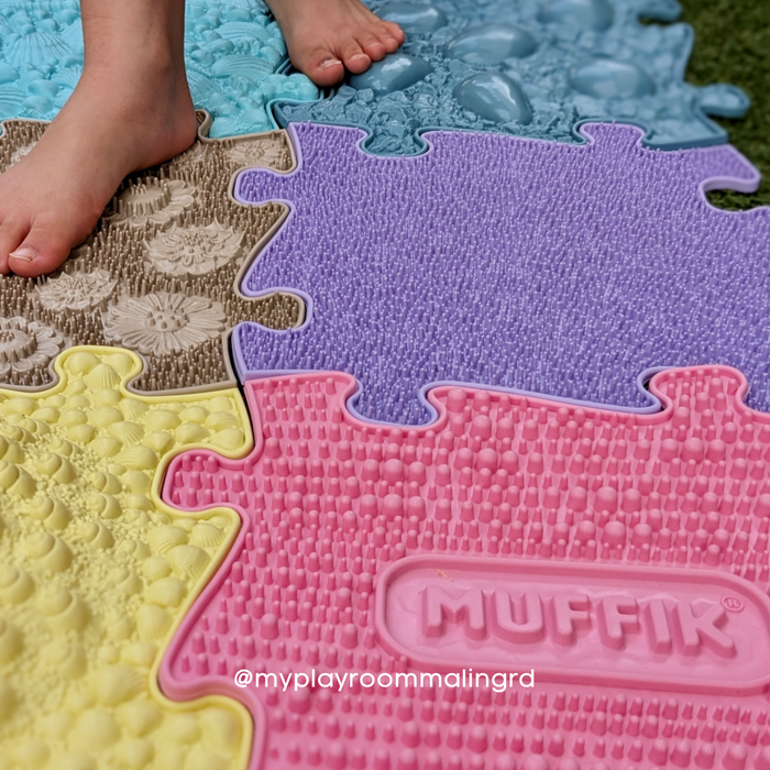 Sensory Playmat Pastel Starter Set for Toddlers 6pc By Muffik