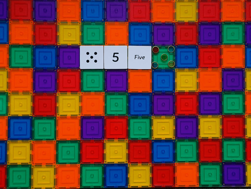 Learn and Grow Toys Magnetic Tiles Topper Numeracy Pack 40 Piece Early Math Games for Kids STEM Cognitive Developmental Toys for Toddlers Best Seller 3yrs+