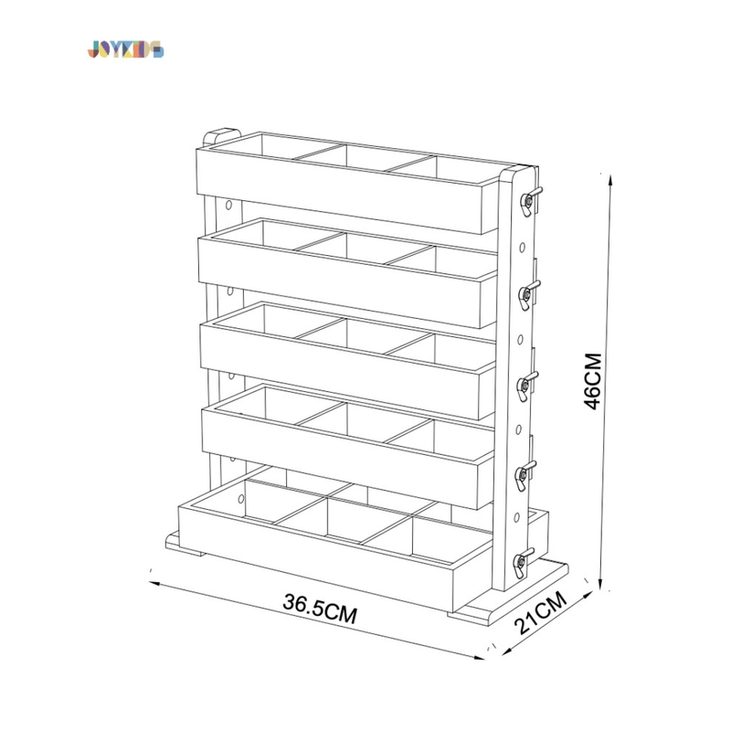 JoyKids Mini 5 Tier Convertible Organiser Display and Storage Unit Solid Rubberwood Toddler (Clearance)