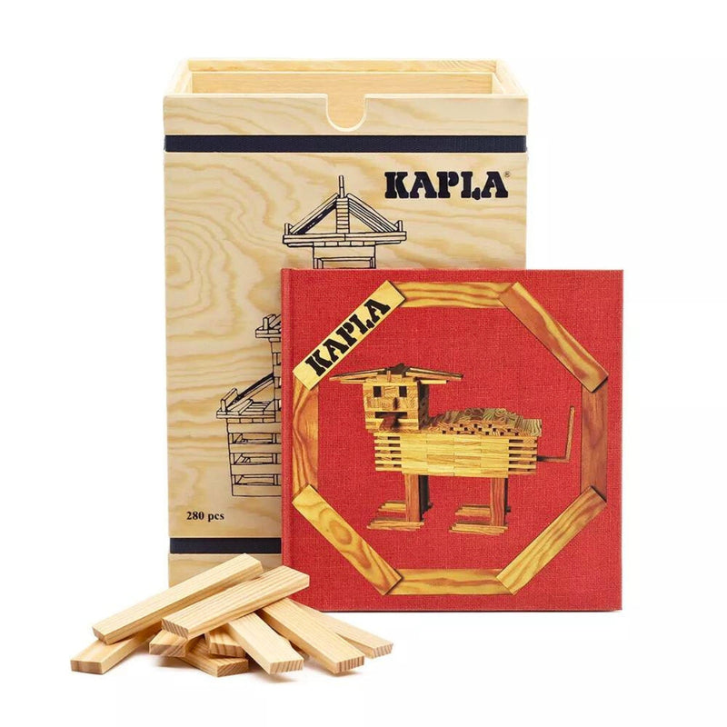 KAPLA Blocks Building Planks & Art Book 280 Natural Set Deluxe Box Wooden Building Blocks Toys 3yrs+