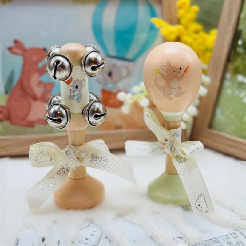 KoKo's Music Adventure Wooden Music Kangaroo Set 2pcs By Onya Kids Musical Instrument for kids Baby Toys Australian Animals Gift Idea for 18m+