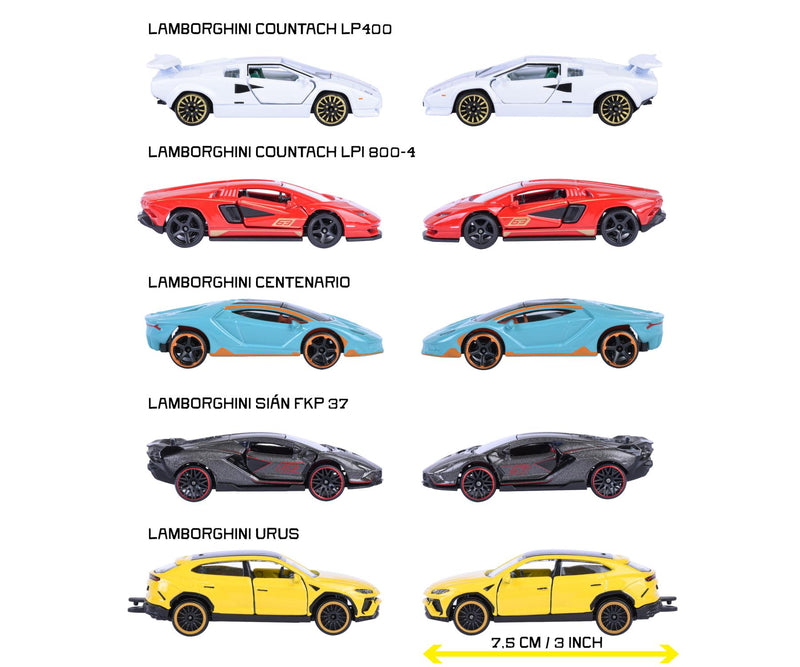 Majorette Lamborghini Gift Pack 5pcs Metal Toy Car Gift Idea for 3yrs+