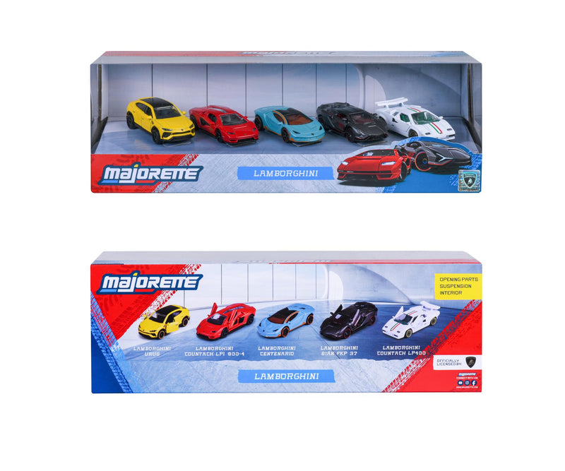 Majorette Lamborghini Gift Pack 5pcs Metal Toy Car Gift Idea for 3yrs+