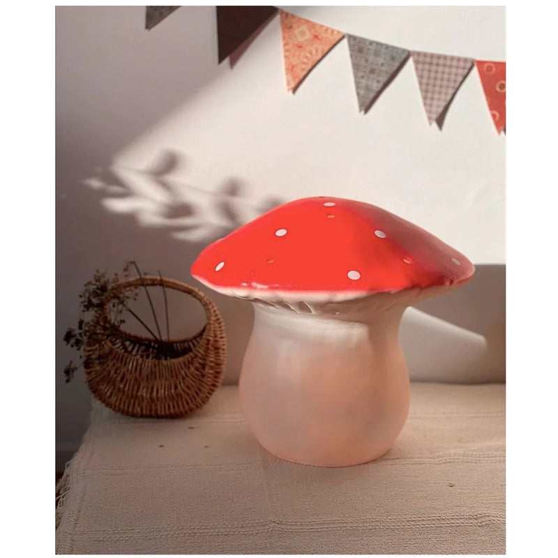 Heico Kids Night Light Medium Mushroom Lamp Red with white CORD Best Seller