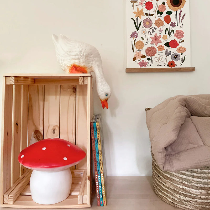 Heico Kids Night Light Medium Mushroom Lamp Red with white CORD Best Seller