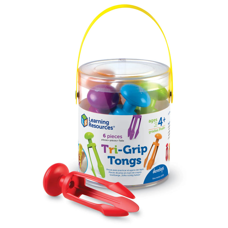 Learning Resources Tri-Grip Tongs Set of 6 Fine Motor & Pencil Grip Training Tool for 3yrs+