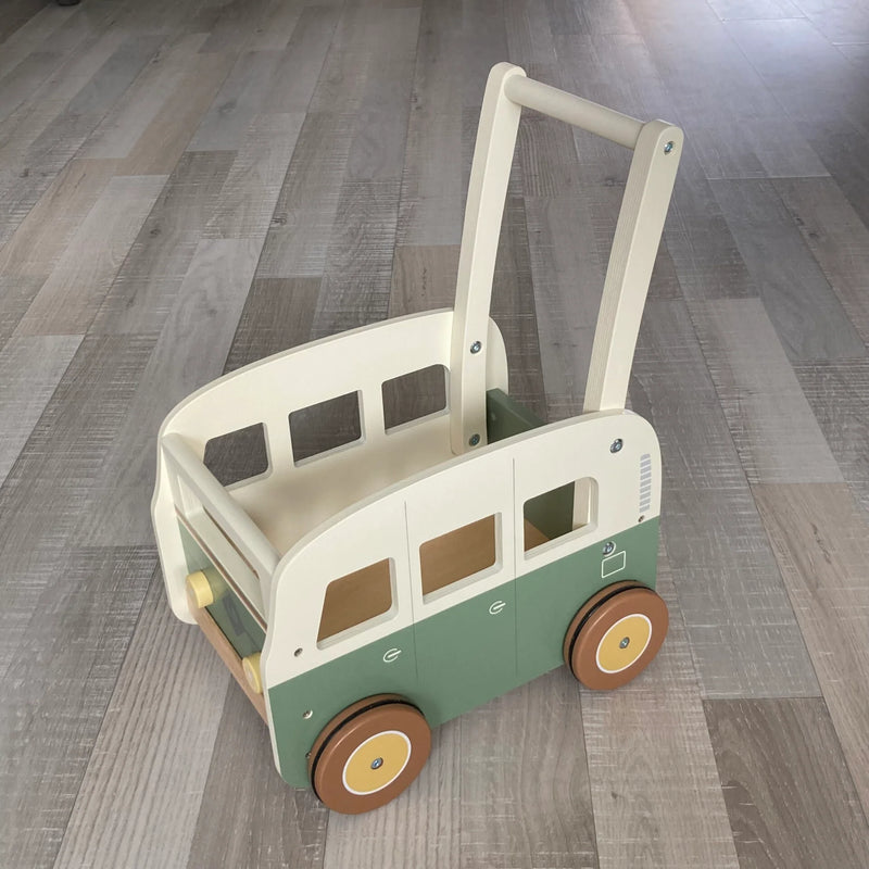 Little Dutch Wooden Vintage Wagon Green Bus Baby Walker Baby Toys 12m+