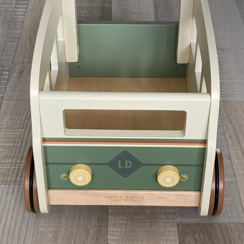 Little Dutch Wooden Vintage Wagon Green Bus Baby Walker Baby Toys 12m+