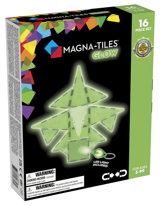 Magna Tiles Glow 16 Piece Set Magnetic Tiles 3yrs+