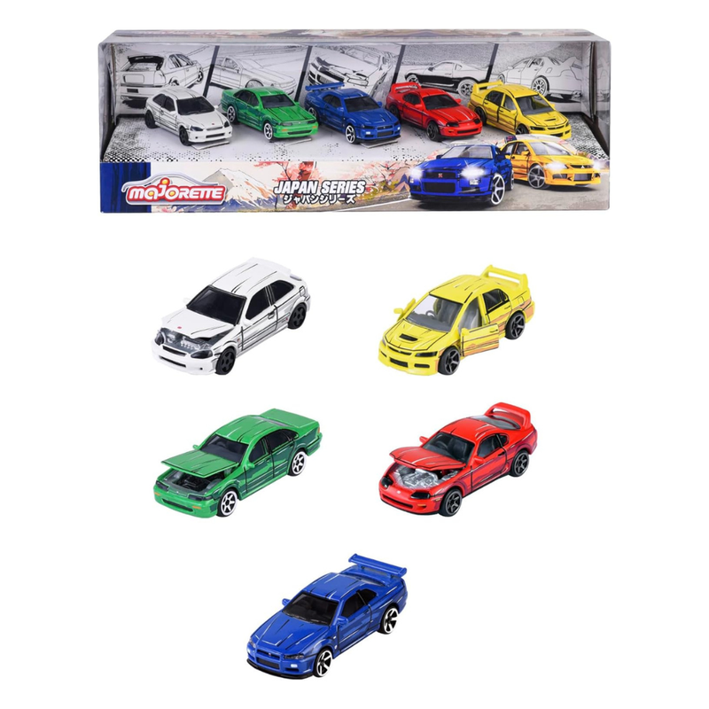 Majorette Japan Series Vehicles 5pcs Metal Travel Toys Car Gift Idea for 3yrs+