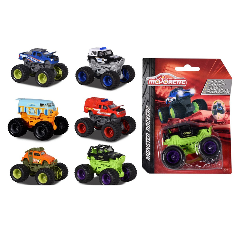 Majorette Monster Rockerz Vehicle 1pc 6 Designs Metal Travel Toys Car Gift Idea for 3yrs+
