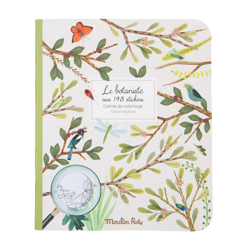 Botanist Colouring Activity Book with 148 Stickers (Paperback) by Moulin Roty Travel Toys