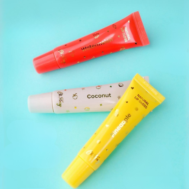 Oh Flossy Beach Club Natural Lip Gloss Set of 3 Fruity Flavours Kids Makeup Set Gift Idea for 3yrs+