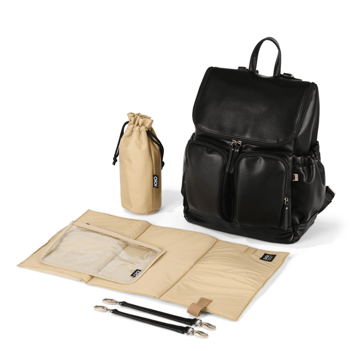 OiOi Signature Nappy Backpack Black Vegan Leather