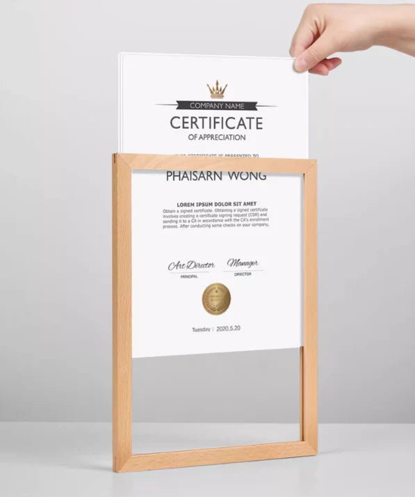 JoyKids Acrylic Display Frame solid beechwood Sets of 2 A3 or 4 A4 easy change