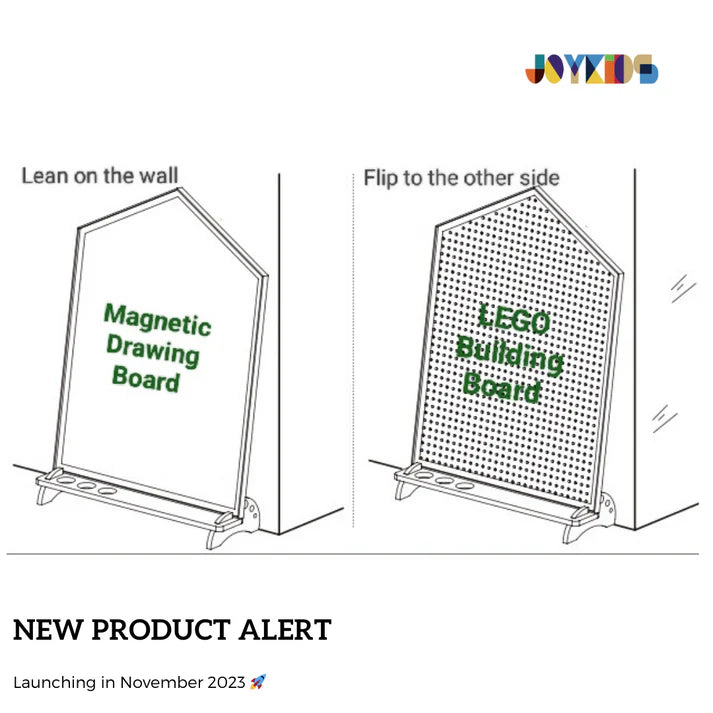 JoyKids Magnetic Whiteboard Double Sided with LEGO Baseplate with stand Kids Furniture 3yrs+ (Heavy Shipping)