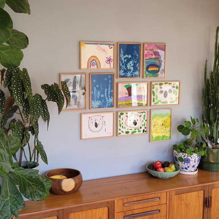 JoyKids Acrylic Display Frame solid beechwood Sets of 2 A3 or 4 A4 easy change