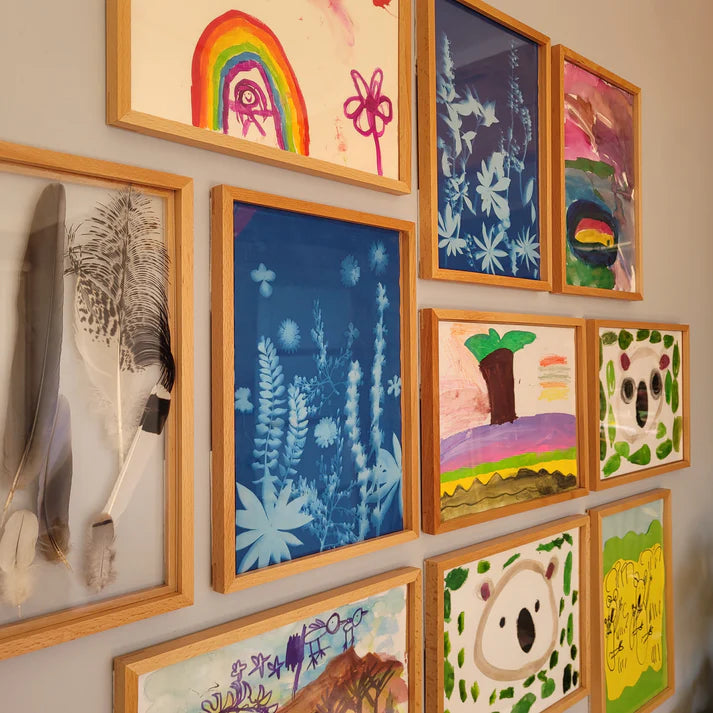 JoyKids Acrylic Display Frame solid beechwood Sets of 2 A3 or 4 A4 easy change