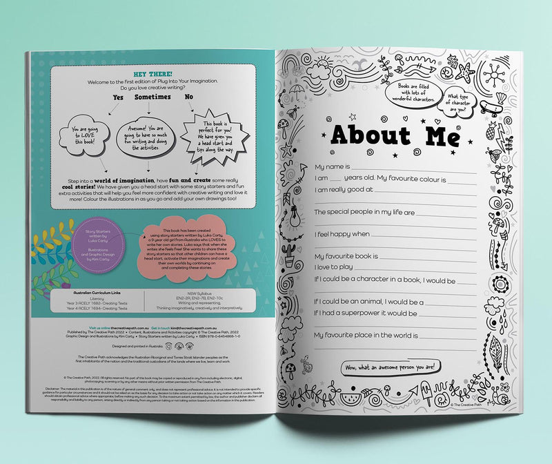 Plug into Your Imagination Activity Interactive Book Inspiring Young Creative Writers Reviewed by primary school teachers Australia 7yrs+