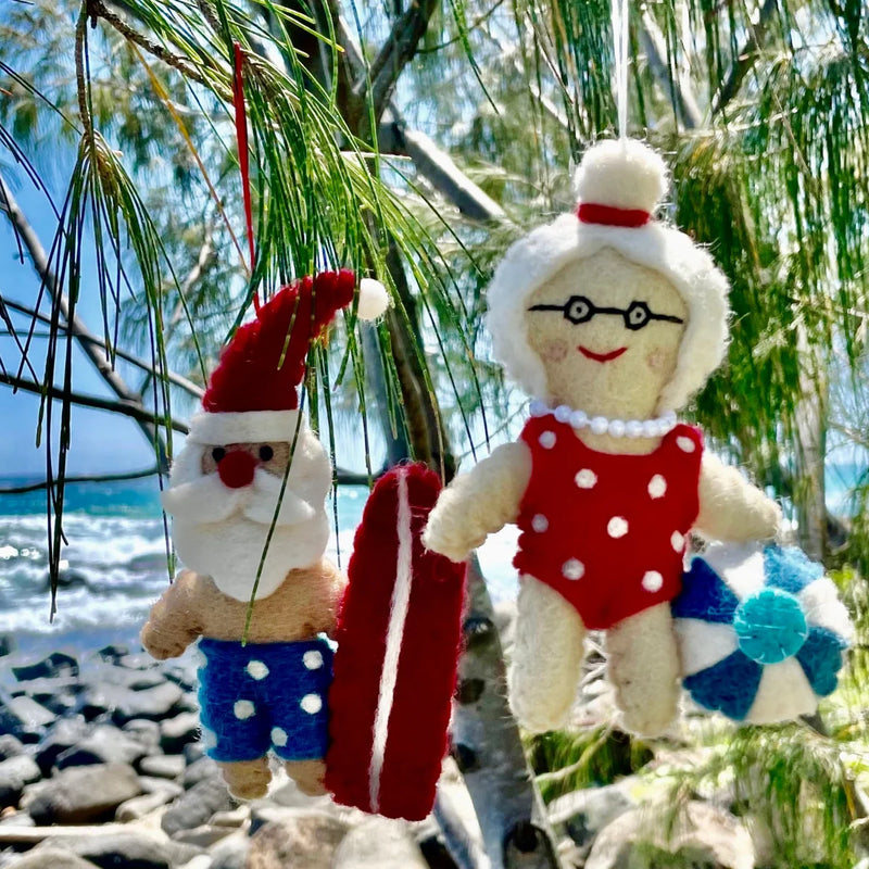 Pashom Felt Christmas Beach Santa And Mrs Claus Pretend & Imaginative Play Toys Christmas Range 3yrs+