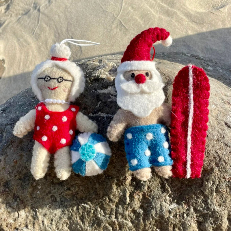 Pashom Felt Christmas Beach Santa And Mrs Claus Pretend & Imaginative Play Toys Christmas Range 3yrs+
