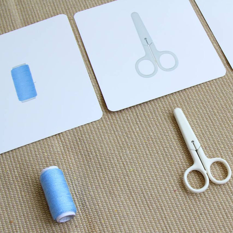 Montessori Real Sewing Items with Identical Cards 5pcs Set Practical Life Material 3yrs+