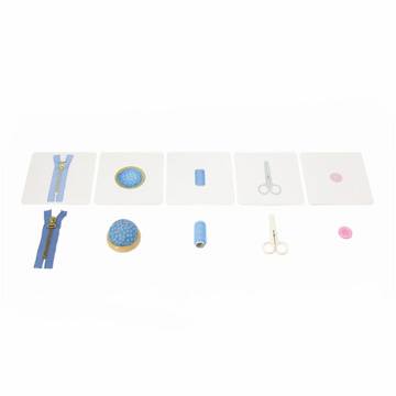 Montessori Real Sewing Items with Identical Cards 5pcs Set Practical Life Material 3yrs+