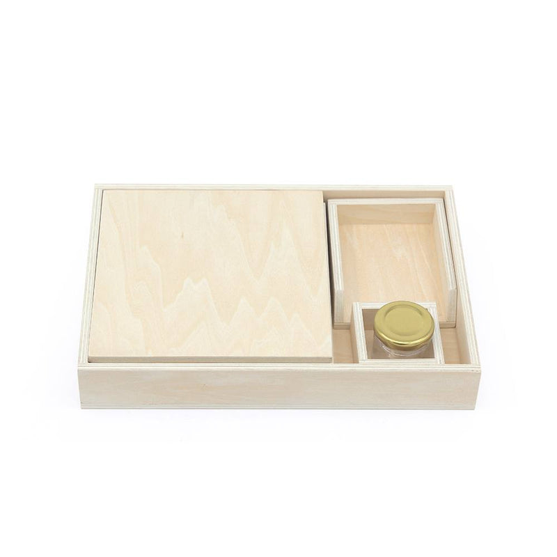 Montessori Glue Activity Box with Jar and Brush Practical Life Tools 2yrs+