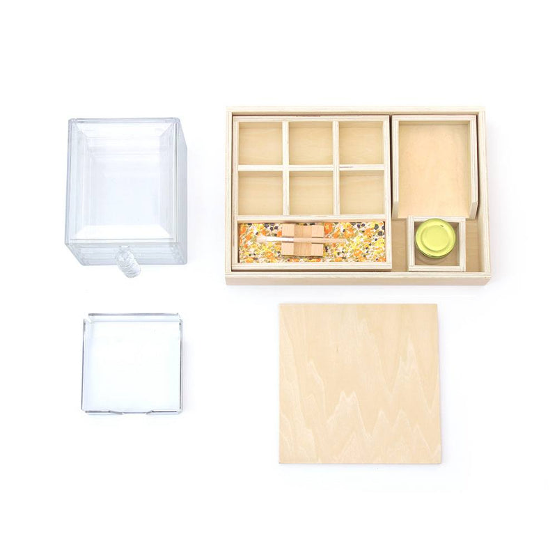 Montessori Glue Activity Box with Jar and Brush Practical Life Tools 2yrs+