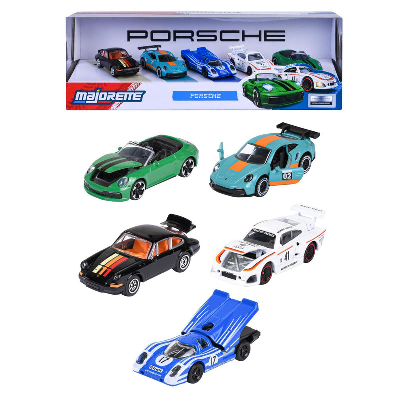 Majorette Porsche Gift Pack 5pcs Metal Toy Car Gift Idea for 3yrs+