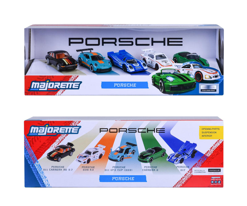 Majorette Porsche Gift Pack 5pcs Metal Toy Car Gift Idea for 3yrs+