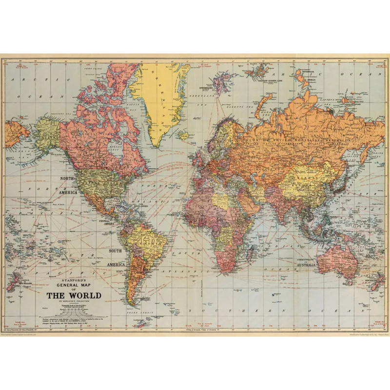 Playroom Poster - Stanford’s World Map by Cavallini