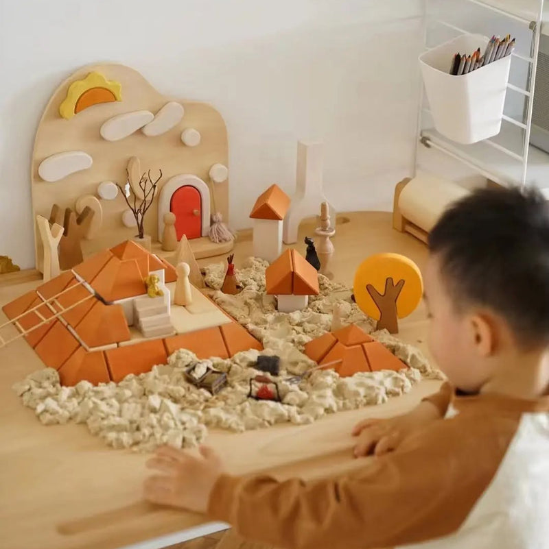 Wooden Pyramid Building Block Set 40pcs by Avdar Toys Wooden Toys Building Blocks STEM Toys Gifting Idea for 3yrs+