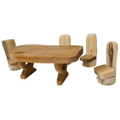 Qtoys Cottage Doll Dining 5pc Set Dollhouse Furniture Pretend & Imaginative Play 3yrs+