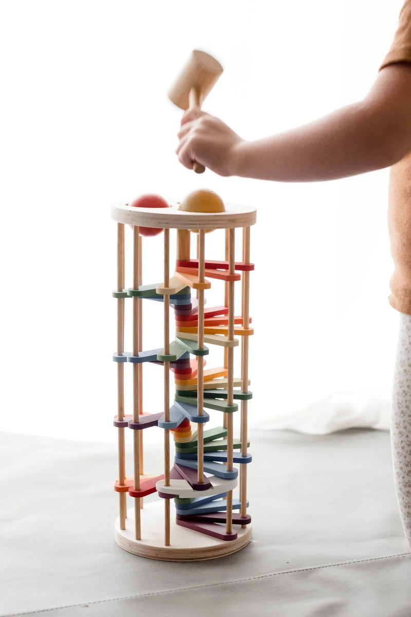 Qtoys Pound A Ball Tower Developmental Toys for Toddlers Ball Run Game Best Seller 12m+